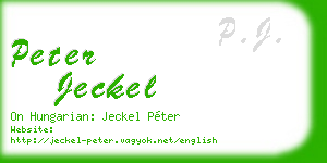 peter jeckel business card